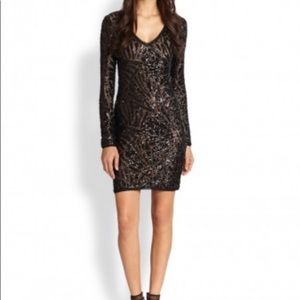 BCBG Morris Black Sequin Dress